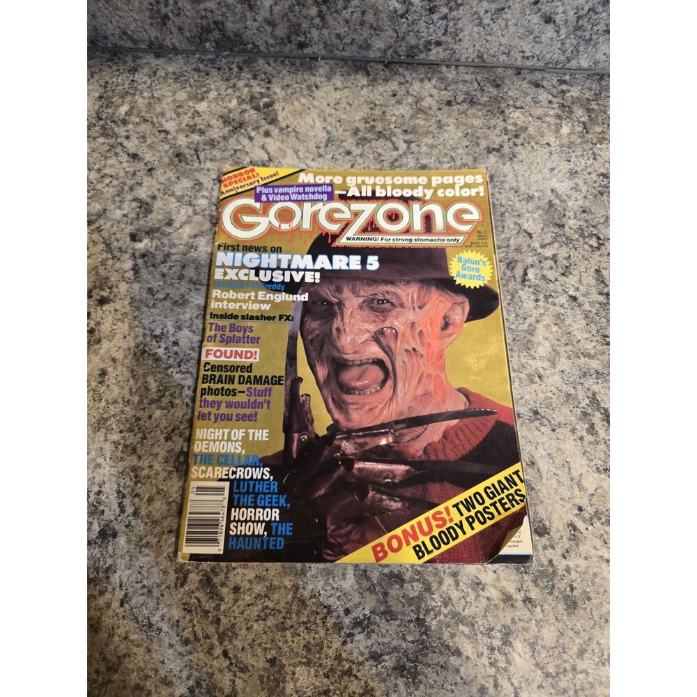 GoreZone Magazine Issue #7 Nightmare On Elm Street 5 Freddy w/ Posters May 1989